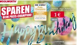 Girlande „Happy Birthday“ für 1,00 € bei Woolworth im Angebot Girlande „Happy Birthday“ im aktuellen Woolworth Prospekt