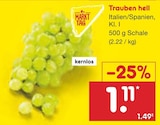 Netto Marken-Discount Laufersweiler - Trauben hell Angebot im Prospekt Trauben hell bei Netto Marken-Discount im Laufersweiler Prospekt für 1,11 €