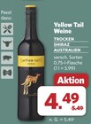 Weine Trocken Shiraz Australien von Yellow Tail für 4,49 € bei combi im Angebot Weine Trocken Shiraz Australien von Yellow Tail im aktuellen combi Prospekt