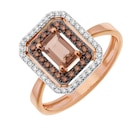 Bague en or rose et rhodié quartz fumé diamants bruns et diamants blancs en promo à 649,00 € chez E.Leclerc Bague en or rose et rhodié quartz fumé diamants bruns et diamants blancs dans le catalogue E.Leclerc