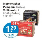 Pumpernickel Angebote von Mestemacher bei V-Markt Augsburg für 1,29 €