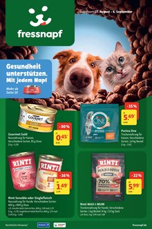 Katzenfutter im Fressnapf Prospekt "Aktuelle Angebote" mit 24 Seiten (Oberhausen)