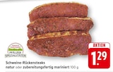 EDEKA - Schweine-Rückensteaks natur oder zubereitungsfertig mariniert Angebot im Prospekt Schweine-Rückensteaks natur oder zubereitungsfertig mariniert bei EDEKA im Prospekt "" für 1,29 €