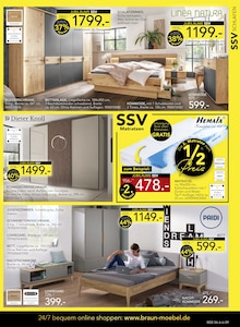 Bett im aktuellen BRAUN Möbel-Center Prospekt (Reutlingen) Bett im BRAUN Möbel-Center Prospekt "JUBILÄUMS SSV" mit 20 Seiten (Reutlingen)