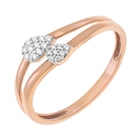 Bague en or rose et rhodié diamants en promo à 331,00 € chez E.Leclerc Bague en or rose et rhodié diamants dans le catalogue E.Leclerc