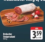 Drebacher Steigersalami bei EDEKA im Schwarzenberg Prospekt für 3,59 €