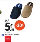 Mule Plate Homme - Tissaia en promo chez E.Leclerc Versailles à 5,56 €