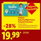 Baby-Dry/Night Pants/Premium Protection im Angebot bei Lidl in Bietigheim-Bissingen Baby-Dry/Night Pants/Premium Protection Angebote von Pampers bei Lidl Bietigheim-Bissingen für 19,99 €