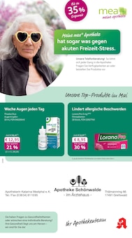 mea - meine apotheke Prospekt der Woche "Unsere Mai-Angebote" Seite 1, 01.05.2026 bis 31.05.2026 für Greifswald Aktueller mea - meine apotheke Prospekt "Unsere Mai-Angebote" Seite 1 von 4 Seiten für Greifswald