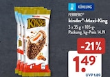 Kinder Maxi King im ALDI SÜD Prospekt Kinder Maxi King von Ferrero im aktuellen ALDI SÜD Prospekt für 1,49 €