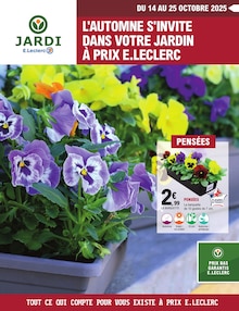 Catalogue E.Leclerc de la semaine "L'AUTOMNE S'INVITE DANS VOTRE JARDIN À PRIX E.LECLERC !" avec 1 pages, valide du 14/10/2025 au 25/10/2025 pour Le Blanc et alentours Prospectus E.Leclerc de la semaine "L'AUTOMNE S'INVITE DANS VOTRE JARDIN À PRIX E.LECLERC !" avec 1 pages, valide du 14/10/2025 au 25/10/2025 pour Le Blanc et alentours