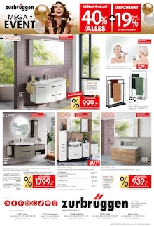 Bad-Spiegelschrank im aktuellen ZurbrĂĽggen Prospekt (Bochum) Bad-Spiegelschrank im ZurbrĂĽggen Prospekt "MEGA-EVENT" mit 14 Seiten (Bochum)