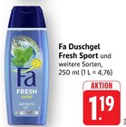 Duschgel Fresh Sport im Angebot bei EDEKA in Speyer Duschgel Fresh Sport Angebote von Fa bei EDEKA Speyer für 1,19 €