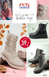 ABC Schuh-Center Schuhgeschäft Prospekt der aktuellen Woche mit 12 Seiten, gültig von 30.09.2023 bis 07.10.2023, in Blankenburg und Umgebung Aktueller ABC Schuh-Center Schuhgeschäft Prospekt in Blankenburg und Umgebung, "NEUE LOOKS FÜR kühle Tage" mit 12 Seiten, 30.09.2023 - 07.10.2023