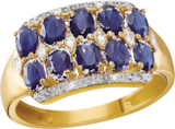 BAGUE OR 750 MILLIÈMES RHODIÉ, SAPHIRS ET DIAMANTS 0,02 CARAT* à 797,40 € dans le catalogue Auchan Hypermarché