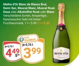 Aktuelles Blanc de Blancs Brut Angebot bei GLOBUS in Krefeld ab 3,99 €