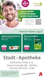 mea - meine apotheke Prospekt für Lengefeld mit 4 Seiten mea - meine apotheke Prospekt für Lengefeld: "Unsere August-Angebote", 4 Seiten, 01.08.2026 - 31.08.2026