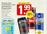 Aktuelles Havana Club, Jack Daniel’s oder Gorbatschov Mixgetränke Angebot bei WEZ in Löhne ab 1,85 €