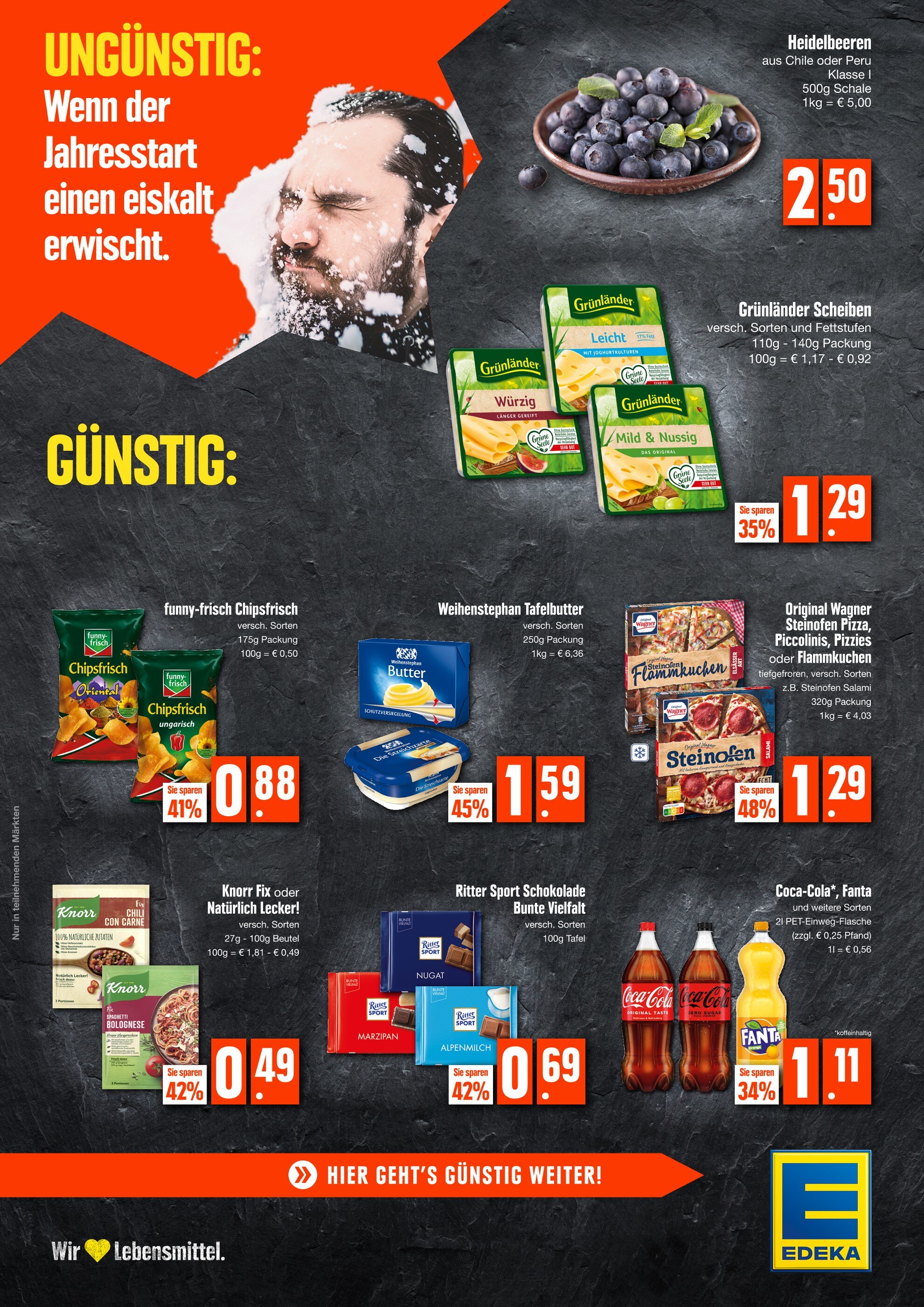 EDEKA Prospekt für Neundorf mit 1 Seite EDEKA Prospekt für Neundorf: "Top Angebote", 1 Seite, 24.01.2022 - 29.01.2022