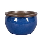 Pot rond Bonn bleu en grès émaillé - diamètre 23,5 x 14,5 cm à Botanic dans Saint-Marc-Jaumegarde Pot rond Bonn bleu en grès émaillé - diamètre 23,5 x 14,5 cm à Botanic dans Saint-Marc-Jaumegarde
