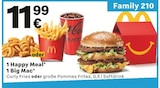 1 Happy Meal 1 Big Mac im McDonalds Prospekt zum Preis von 11,99 €