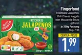 Fingerfood Frischkäse Jalapeños, Chili Cheese Nuggets oder Mozzarella-Sticks gefroren Angebote von Gut & Günstig bei E center Augsburg für 1,99 €