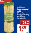Stangenspargel weiß von KING’S CROWN im aktuellen ALDI SÜD Prospekt