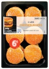 Mini cheesburger boeuf ou mini burger bacon boeuf sauce barbecue ou montagnard boeuf raclette sauce oignons en promo chez Super U Vélizy-Villacoublay à 6,00 €
