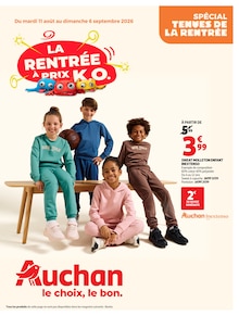 Catalogue Auchan Hypermarché de la semaine 33, "LA RENTRÉE À PRIX K.O.", page 1, 11/08/2026 - 06/09/2026 Prospectus Auchan Hypermarché en cours, "LA RENTRÉE À PRIX K.O.", page 1 sur 8