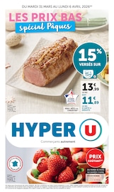 Prospectus Supermarchés Hyper U en cours à Porto-Vecchio et alentours, "LES PRIX BAS spécial Pâques", 32 pages, 31/03/2026 - 06/04/2026 Catalogue Supermarchés Hyper U en cours à Porto-Vecchio et alentours, "LES PRIX BAS spécial Pâques", 32 pages, 31/03/2026 - 06/04/2026