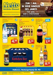 Aktueller Netto Marken-Discount Prospekt mit Club Cola, "ZUM 7. MAL IN SERIE HÄNDLER DES JAHRES FÜR WEIN, BIER & SPIRITUOSEN", Seite 1