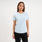 T-shirt manches courtes coton Champion bleu ciel femme - La Halle T-shirt manches courtes coton Champion bleu ciel femme à 24,99 € dans le catalogue La Halle