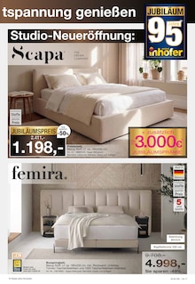 Bett im Möbel Inhofer Prospekt "95 JAHRE JUBILÄUM" mit 20 Seiten (Reutlingen)