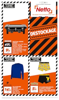 Prospectus Netto à Châtillon-sur-Chalaronne, "DESTOCKAGE", 1 page de promos valables du 06/01/2026 au 30/01/2026