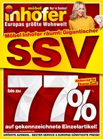 Möbel Inhofer Prospekt für Sindelfingen mit 8 Seiten Möbel Inhofer Prospekt für Sindelfingen: "Möbel Inhofer räumt: Gigantischer SSV", 8 Seiten, 09.07.2020 - 25.07.2020