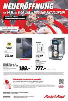 Kaffeevollautomat im MediaMarkt Saturn Prospekt "NEUERÖFFNUNG" mit 1 Seiten (Solingen (Klingenstadt))