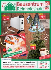 Aktueller Bauzentrum Reinholdshain Prospekt mit Adventskalender, "Regional. Kompetent. Zuverlässig.", Seite 1