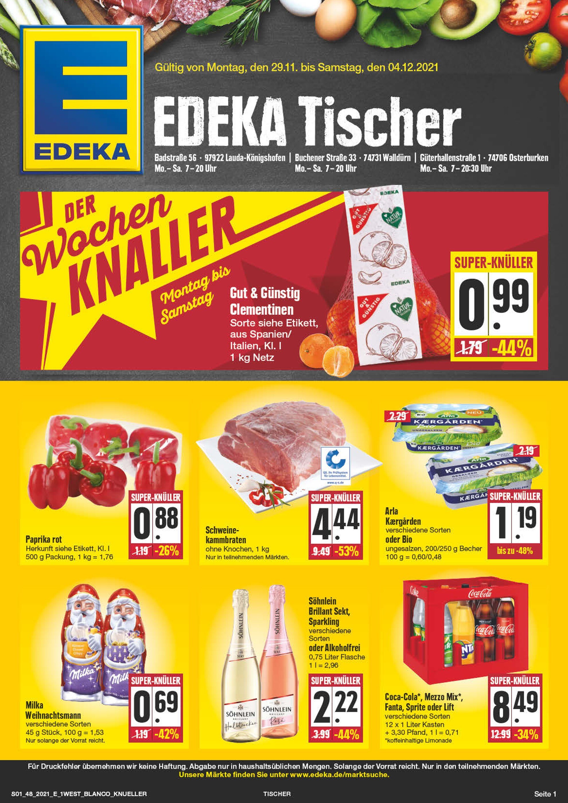 EDEKA Prospekt für Buchen mit 28 Seiten EDEKA Prospekt für Buchen: "Aktuelle Angebote", 28 Seiten, 29.11.2021 - 04.12.2021