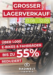 Radwelt Coesfeld Prospekt für Bottrop: "GROSSER LAGERVERKAUF", 1 Seite, 31.08.2026 - 12.09.2026