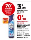 Désodorisant(A) - Febreze - Super U à Thonon-les-Bains Désodorisant(A) - Febreze en promo chez Super U Thonon-les-Bains à 0,98 €