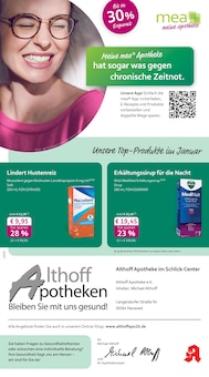 mea - meine apotheke Prospekt der KW 4 "Unsere Januar-Angebote" Aktueller mea - meine apotheke Prospekt "Unsere Januar-Angebote" Seite 1 von 4 Seiten