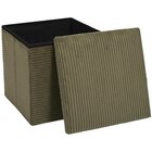 Coffre pouf pliable côtelé "Scott" kaki en promo chez Carrefour Saint-Maur-des-Fossés à 12,99 €
