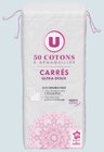 Cotons à démaquiller carrés doux - U en promo chez Super U Montreuil à 1,00 €
