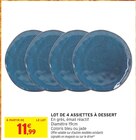 Lot de 4 assiettes à dessert en promo chez Intermarché Hyper Limoges à 11,99 €