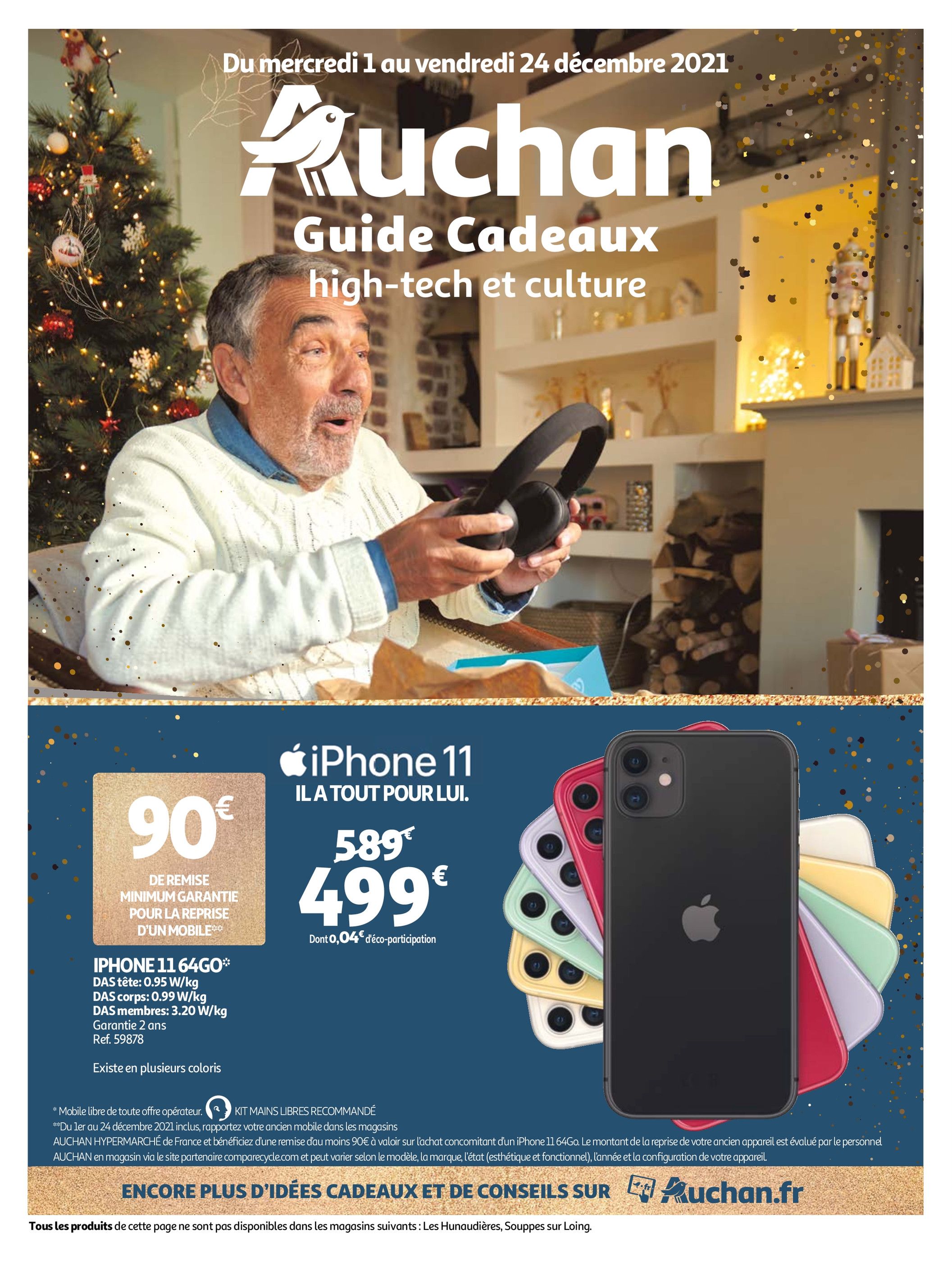 Catalogue Auchan à Paris, avec 24 pages Prospectus Auchan à Paris, "Guide Cadeaux high-tech et culture", 24 pages, 01/12/2021 - 24/12/2021