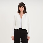 Veste boléro courte ajustée blanc femme à La Halle dans Vocance Veste boléro courte ajustée blanc femme à La Halle dans Vocance