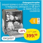 Aktuelles Einbaugeschirrspüler EGSP6012-E-030 INOX Angebot bei ROLLER in Duisburg ab 399,99 €