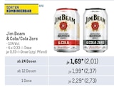 & Cola/Cola Zero Angebote von Jim Beam bei Metro Amberg für 2,01 €