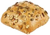Das herzhaft-kernige Kürbiskernbrötchen im REWE Prospekt Das herzhaft-kernige Kürbiskernbrötchen von Brot & Mehr im aktuellen REWE Prospekt für 0,35 €