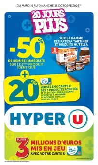 Promotion Nutella dans le prospectus Hyper U, valable du 06/10/2026 au 18/10/2026 Promo Nutella dans le catalogue Hyper U du moment à la page 1